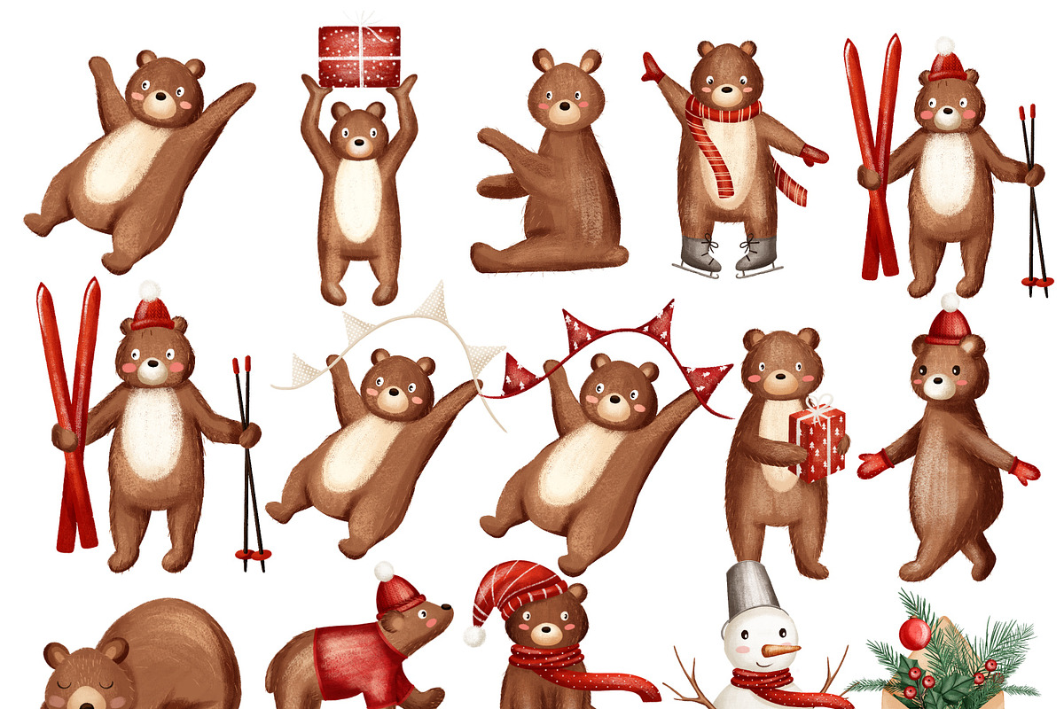 Christmas Taddy Bear. Illustration, an Animal 3D Model by Linerisyart (Photo 15 of 16)