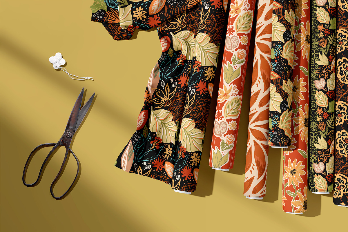 Hand drawn Autumn floral patterns, a Pattern Graphic by Tani Kuzminka (Photo 9 of 27)