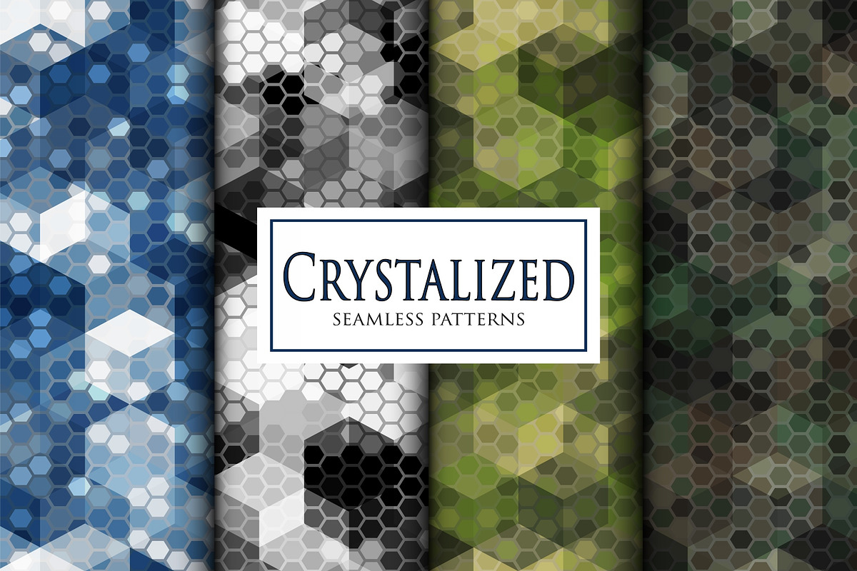 Crystalized hexagonal camouflage, a Pattern Graphic by ArchonDigitalShop (Photo 2 of 6)