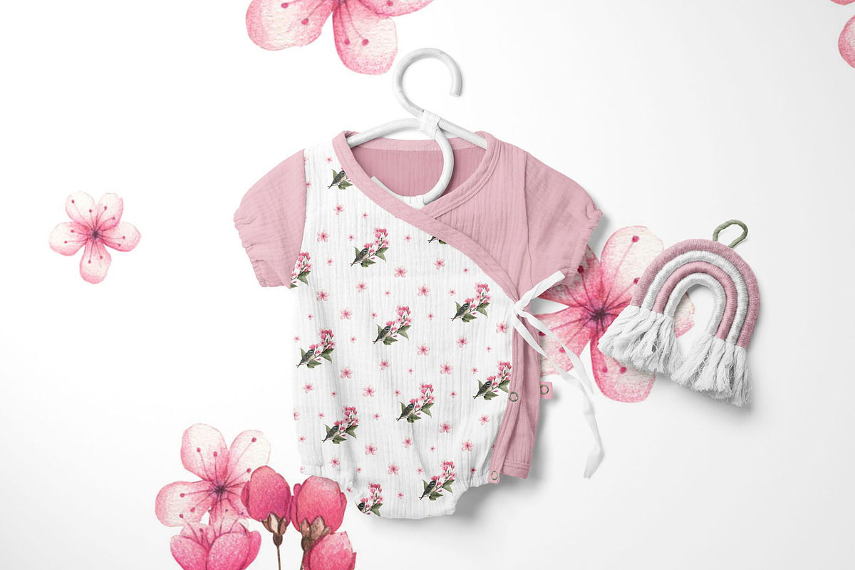 SPRING CHERRY BLOSSOM SET, a Decorative Illustration by YULIYA MART DESIGN (Photo 4 of 10)