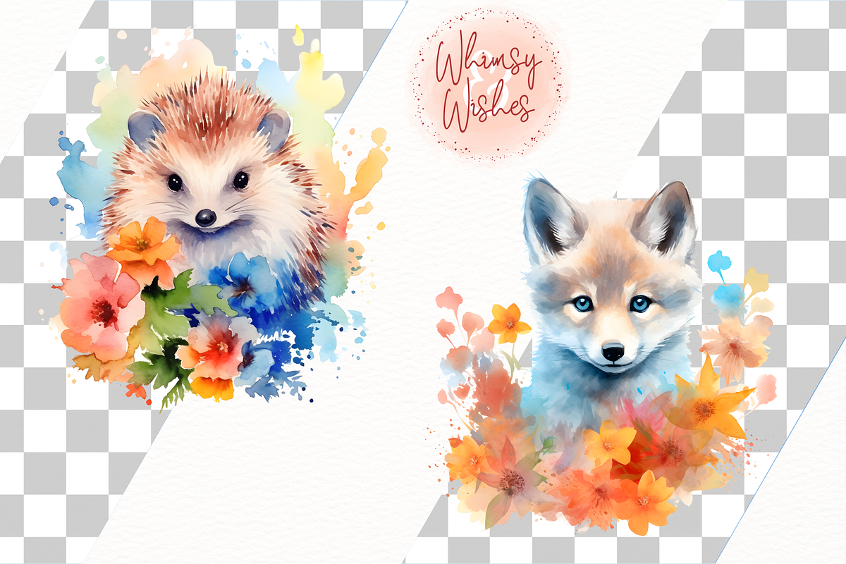 Summer Woodland Animals Clip Art, an Animal Illustration by Whimsy & Wishes (Photo 8 of 8)
