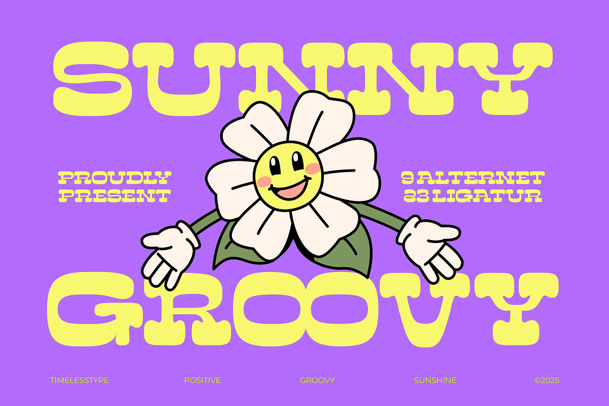 Sunny Groovy Retro Display Font, a Serif Font by timelesstype.co (Photo 1 of 20)