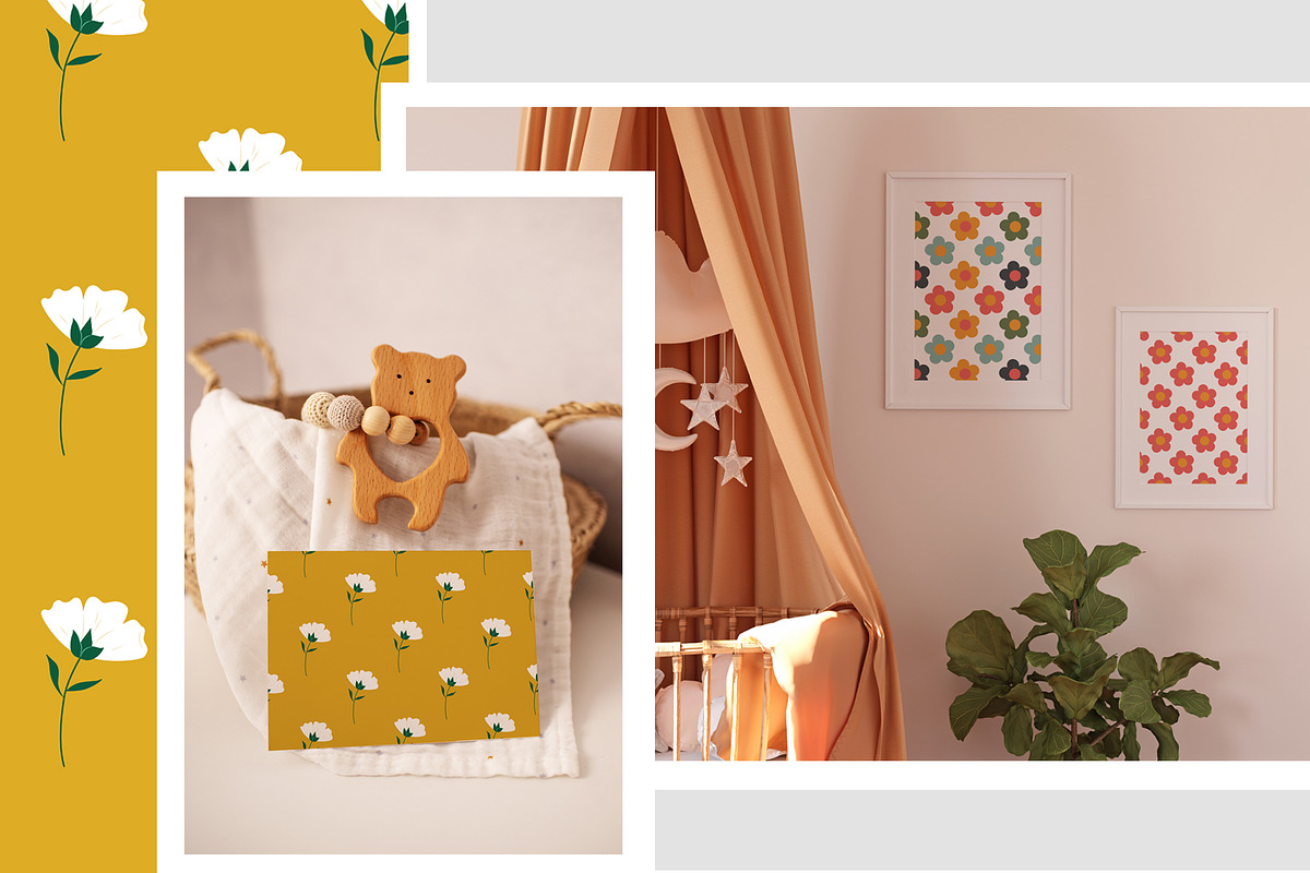 Retro Floral Groovy Vintage Patterns, a Pattern Graphic by Sofico (Photo 8 of 15)