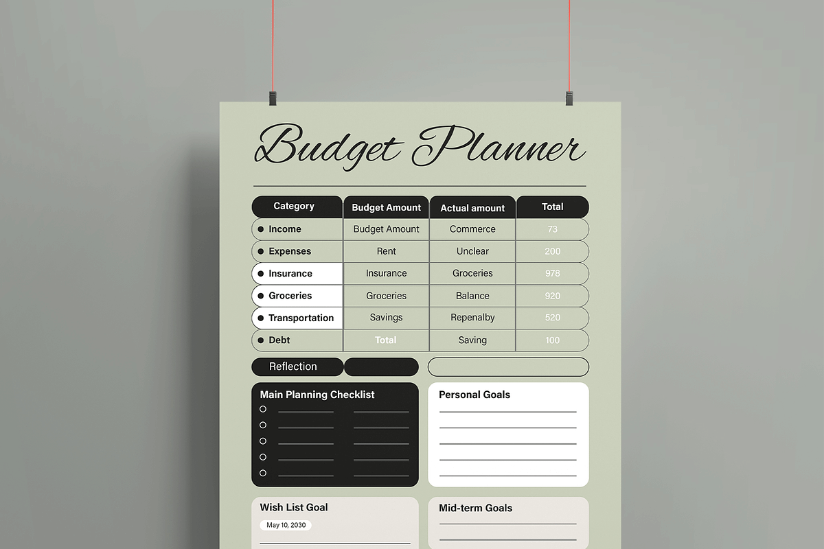 Budget Planner Template, a Stationery Template by MightyDesign (Photo 2 of 8)