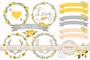 Wedding Floral Clipart & Vectors, an Illustration by Amanda Ilkov (Thumbnail 1 of 4)