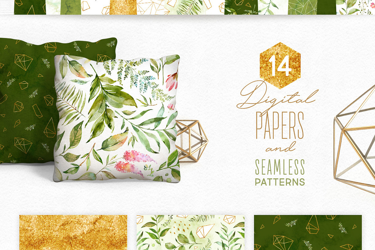Crystal. Floral & Polygonal Bundle, a Decorative Illustration by OctopusArtis (Photo 13 of 15)