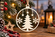 Christmas Tree Snowflake Ornament, a Seasonal Illustration by Craft Nest (Thumbnail 1 of 3)
