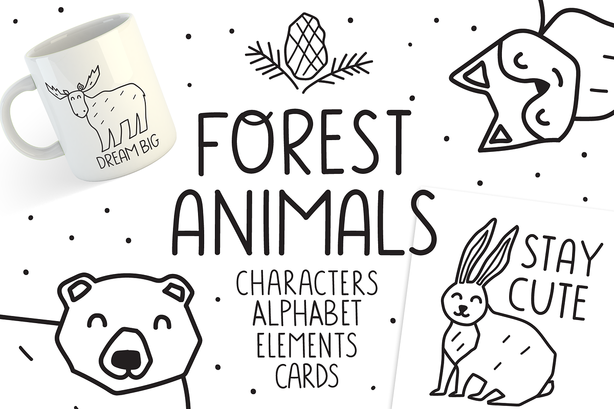 Forest animals for kids, an Animal Illustration by cutelevindesign (Photo 1 of 10)