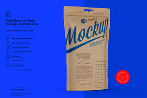 Kraft Paper Stand-Up Pouch Mockup