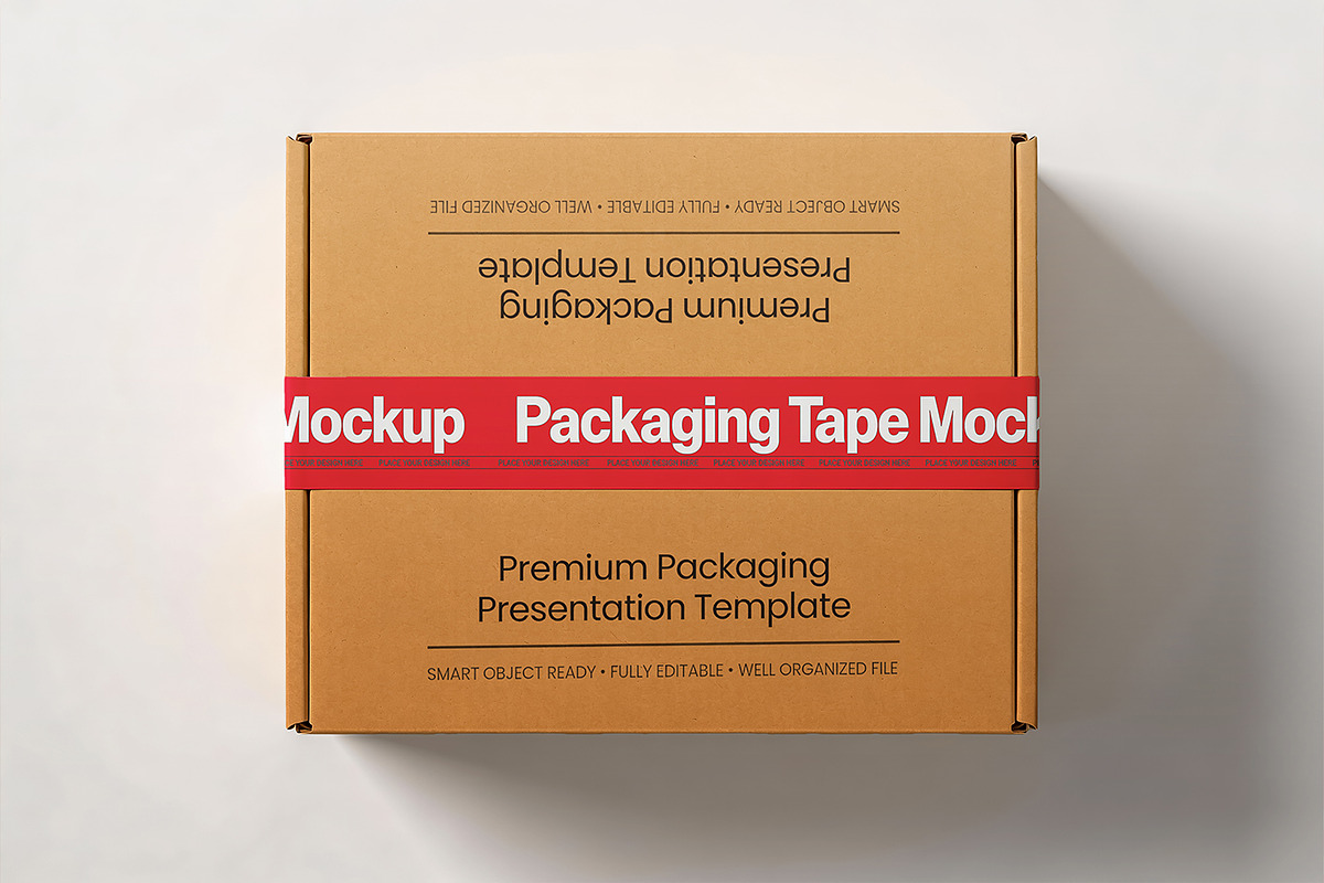 Box Mockup with Packaging Tape, a Product Mockup by Pitchlook.Studio (Photo 5 of 5)