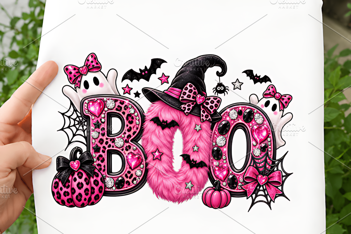 BOO Halloween PNG, Cute Girly Ghost, a Seasonal Illustration by Coco Bloom (Photo 3 of 4)