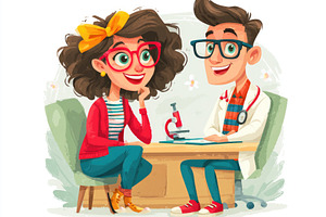 Doctor consultation with smiling patient in healthcare illustrat, a Person Photo by José Manuel Gelpi