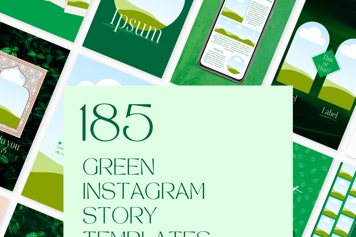 455 Canva Green Instagram Template, a Social Media Template by Emerald Eyes Design (Photo 12 of 12)