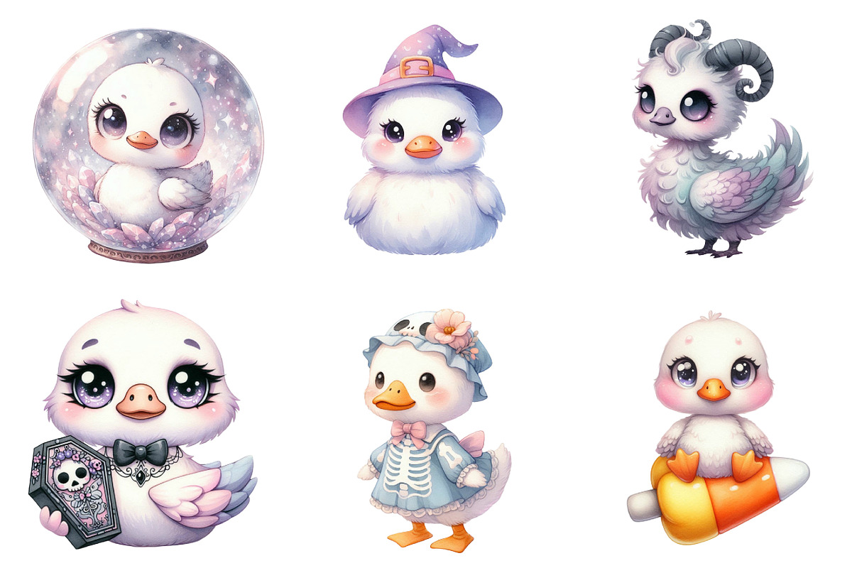 Spooky Pastel Chibi Goose PNG, a Graphic by CitraGraphics