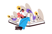Readers with books concepts set, a Person Illustration by Good Studio (Thumbnail 3 of 15)
