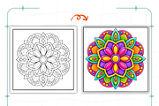 Bold and Easy Mandala Coloring Pages, a Decorative Illustration by Coco Bloom (Thumbnail 3 of 9)