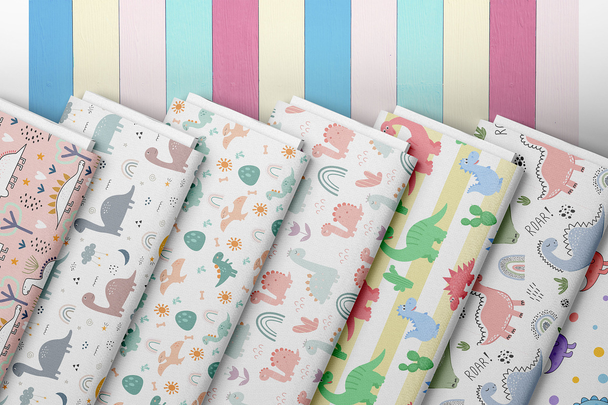 Baby Dinosaur Seamless Pattern, a Pattern Graphic by Digital Studio (Photo 3 of 7)