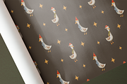 Christmas Geese - Clipart&Patterns, a Seasonal Illustration by Yevsikova_illustrations (Thumbnail 10 of 11)