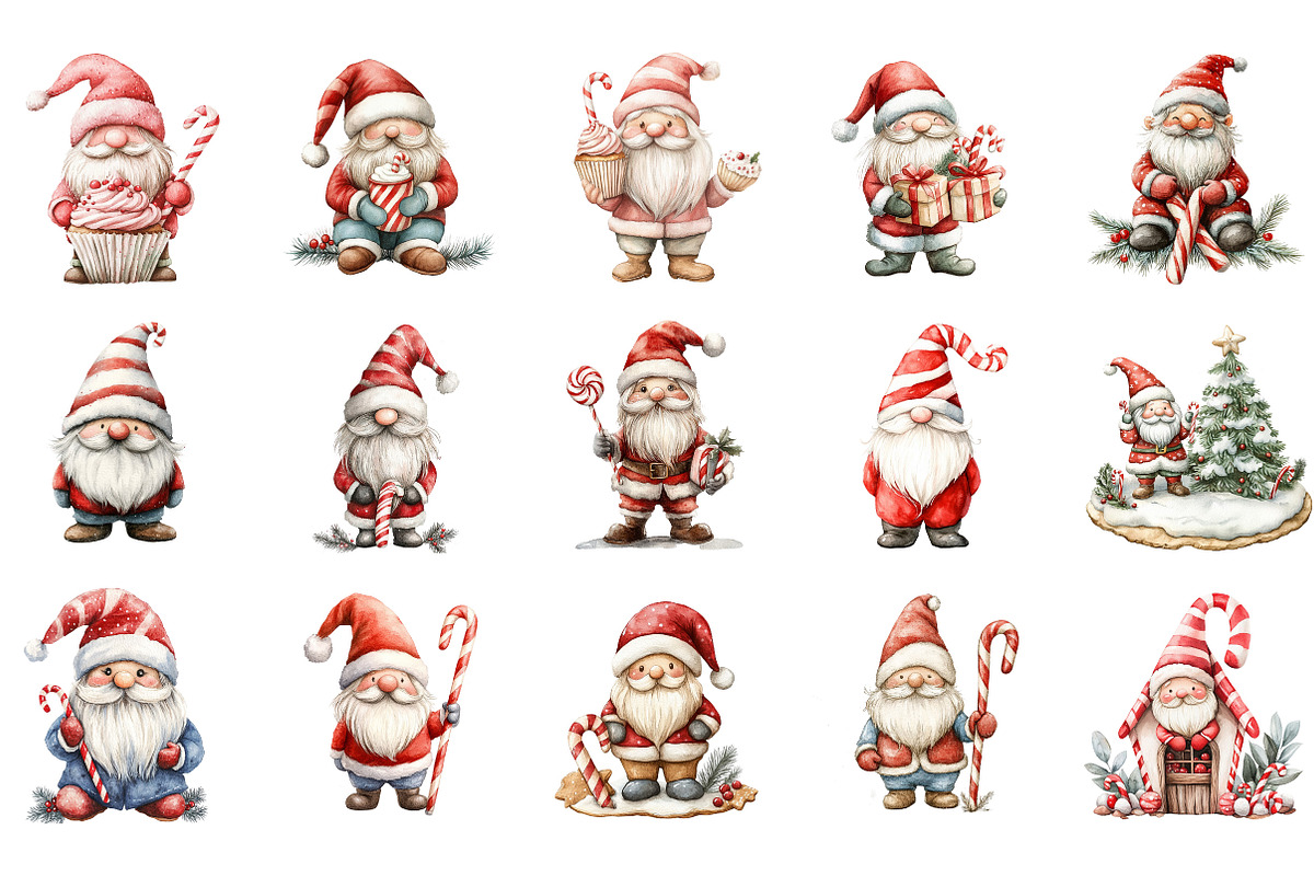 Christmas Candy Cane ICING Gnome PNG, an Illustration by Designking (Photo 3 of 5)