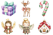 Kawaii Plaid Christmas Clipart, a Seasonal Illustration by CitraGraphics (Thumbnail 7 of 9)