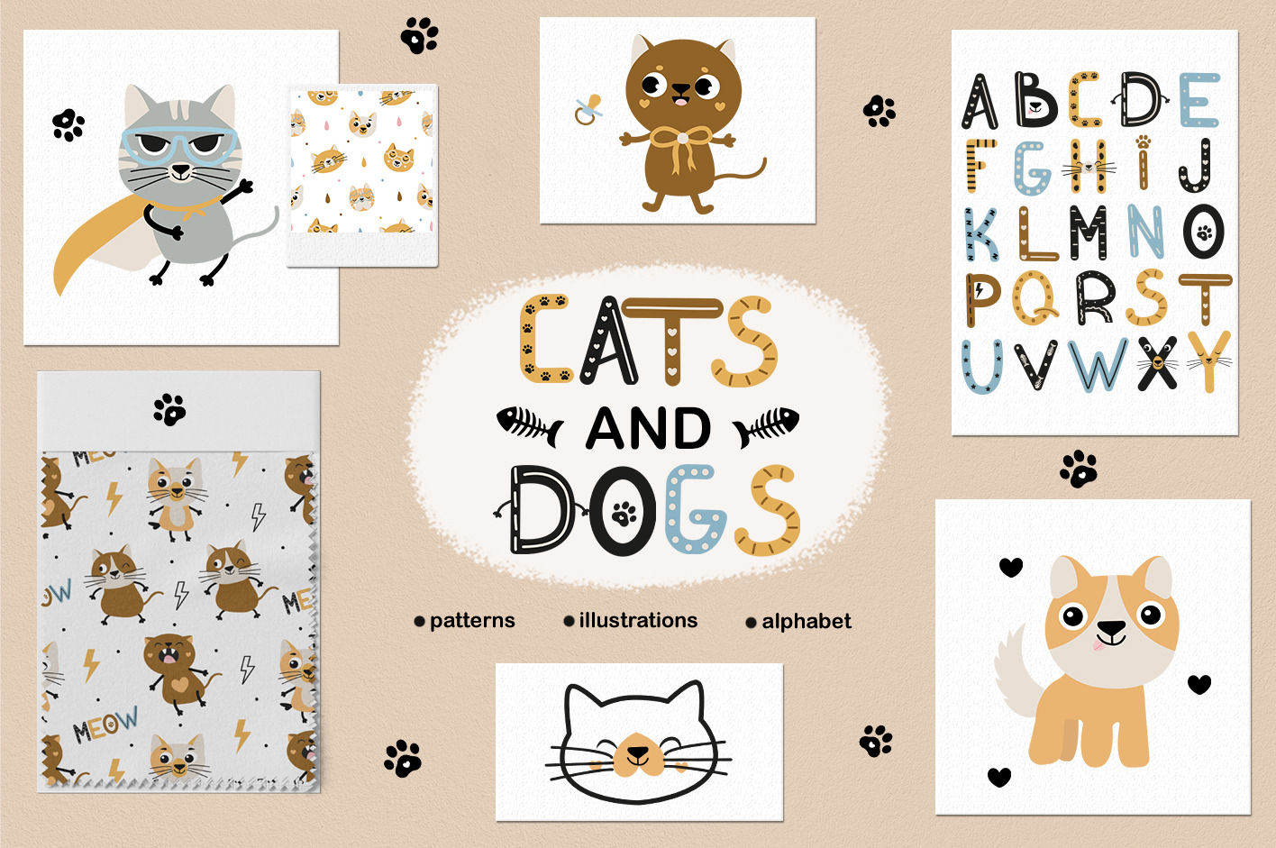 Cats and Dogs Graphic Collection, an Animal Illustration by JT_Design_Art