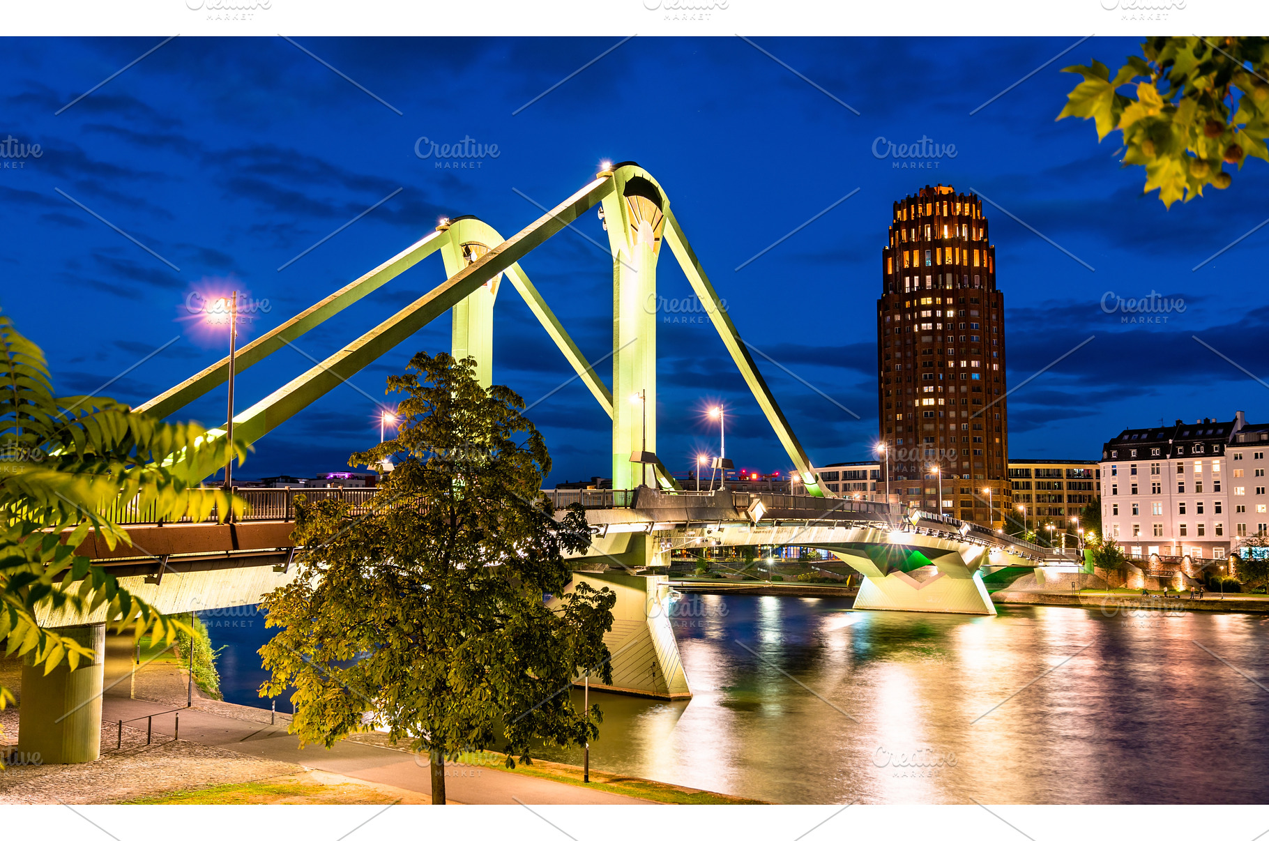 Flosserbrucke Bridge across the Main, an Architecture Photo by Leonid Andronov