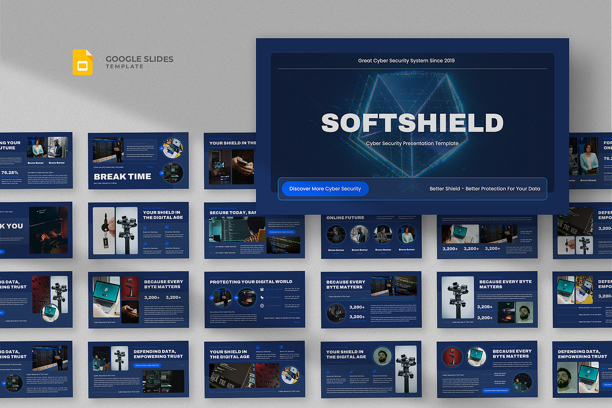 Cyber Security Google Slides, a Presentation Template by fluffstudio (Photo 1 of 4)