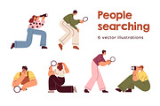 People search with magnifying glass, a Person Illustration by Good Studio (Thumbnail 1 of 6)