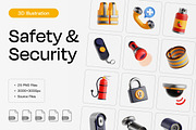 Safety & Security 3D Icon Set, an Object 3D Model by Eklip Studio (Thumbnail 1 of 3)