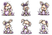 Whimsical Easter Bunny Clipart, an Illustration by GatewayDesign (Thumbnail 2 of 5)