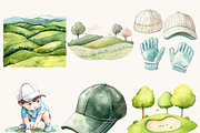Watercolor Cute Golf Clipart Bundle, a Sport Illustration by BusyDaydesign (Thumbnail 4 of 9)