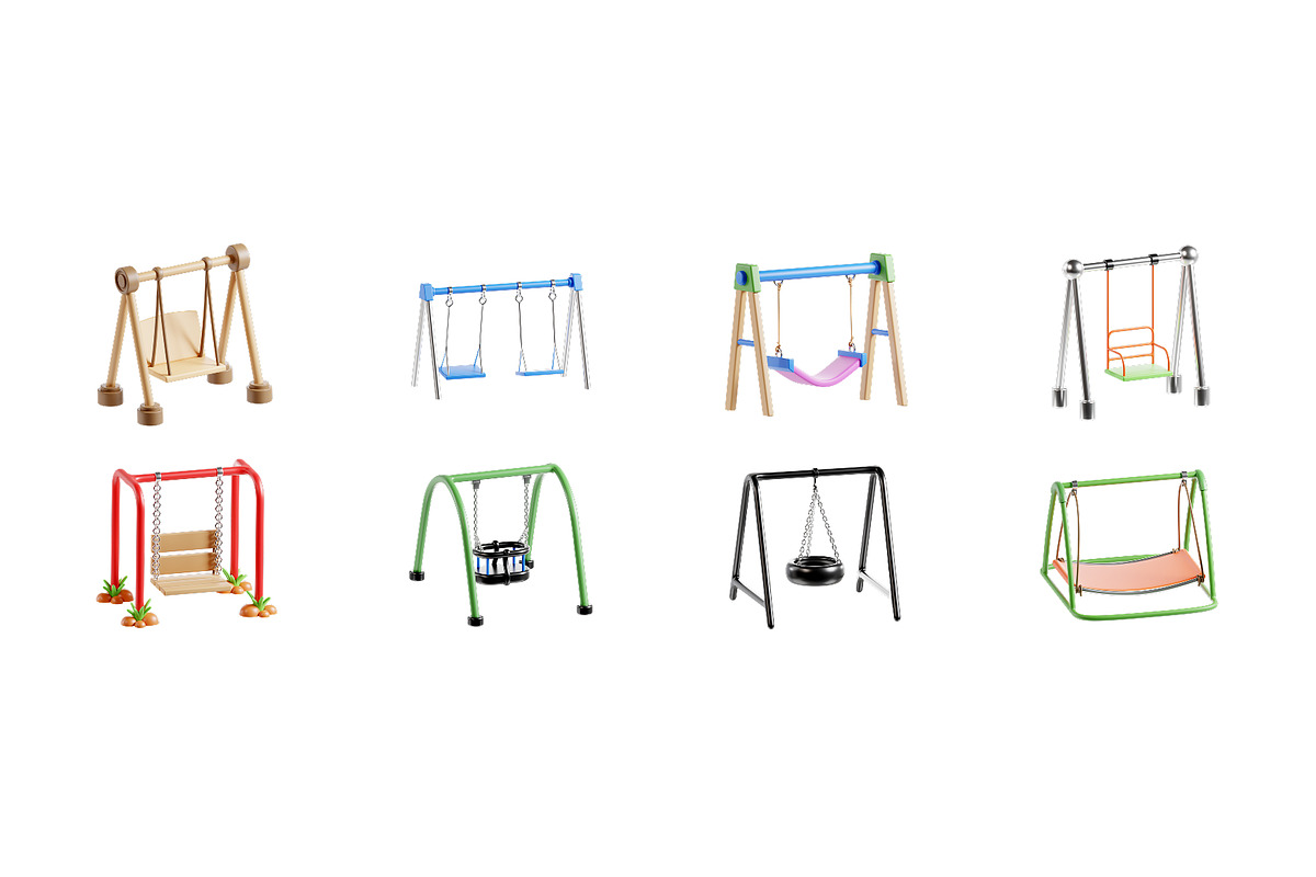 3D Swingset for Kids, an Object Graphic by Eklip Studio (Photo 2 of 3)