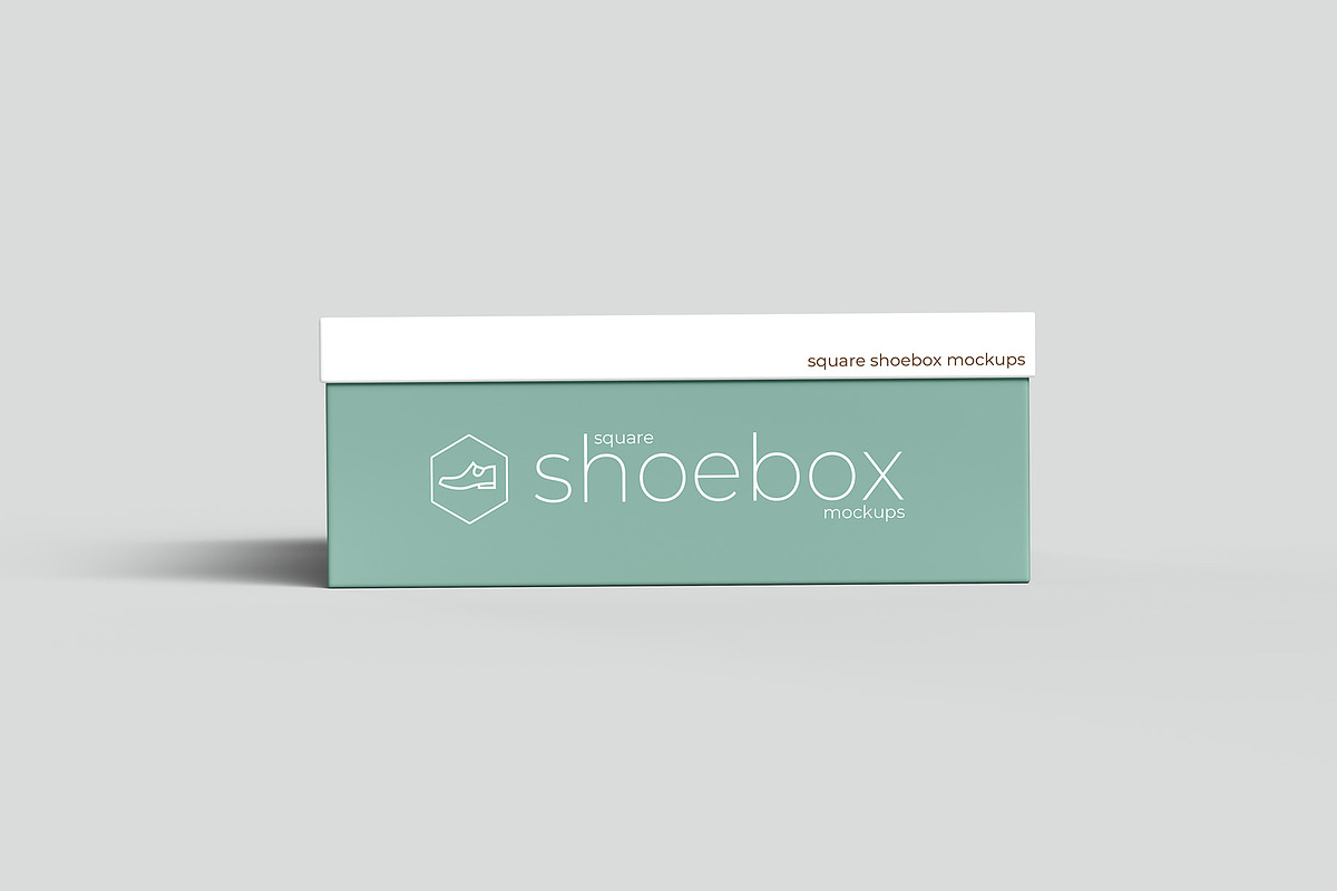 Square Shoe Box Mockup - 8 views, a Cups & Container Mockup by Illusiongraphic (Photo 3 of 20)