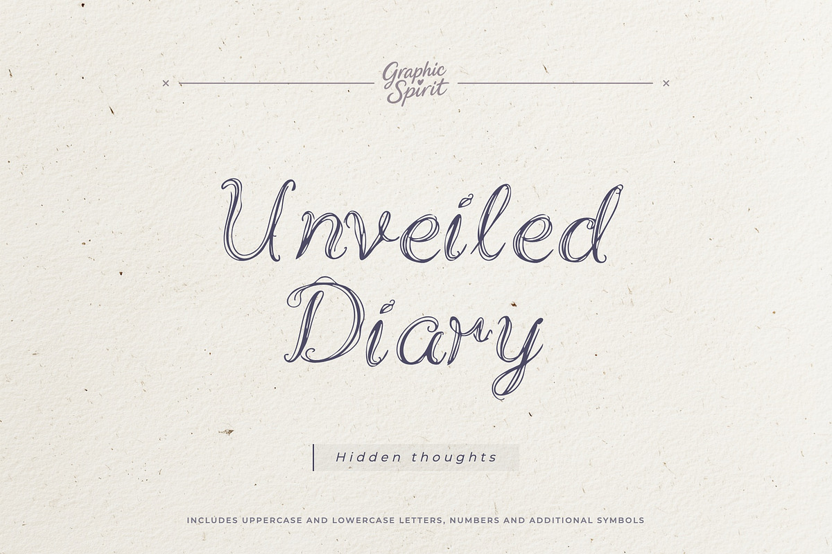 Unveiled Diary Decorative Font, a Handwritten Font by Graphic Spirit (Photo 1 of 8)