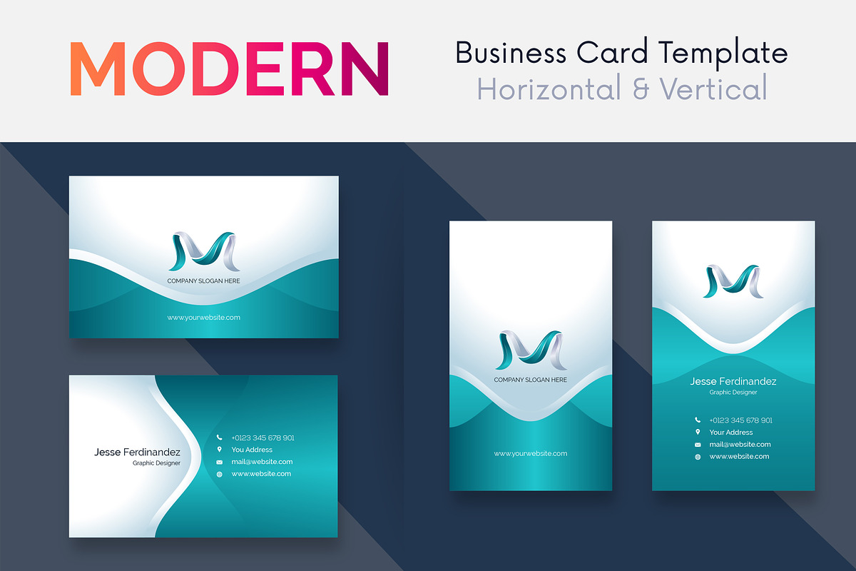 Modern 50 Business cards Bundle, a Business Card Template by M6 Gallery (Photo 6 of 52)