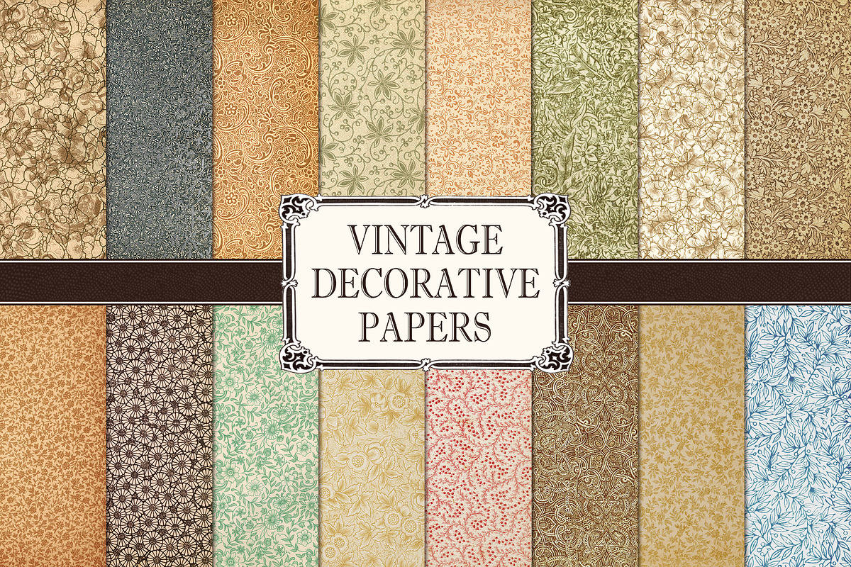 Vintage Decorative Papers, a Texture Graphic by Blue Line Design (Photo 1 of 6)