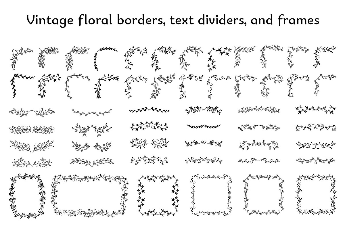 Vintage floral borders, an Object Graphic by Woters little shop (Photo 1 of 9)
