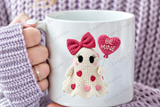 Yarn Crochet Valentines Ghost PNG, an Illustration by Dream Creation (Thumbnail 5 of 5)