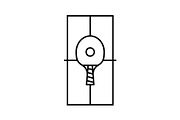 Tennis Court and Racket Lineart, a Sport Illustration by Buqancreative (Thumbnail 4 of 4)