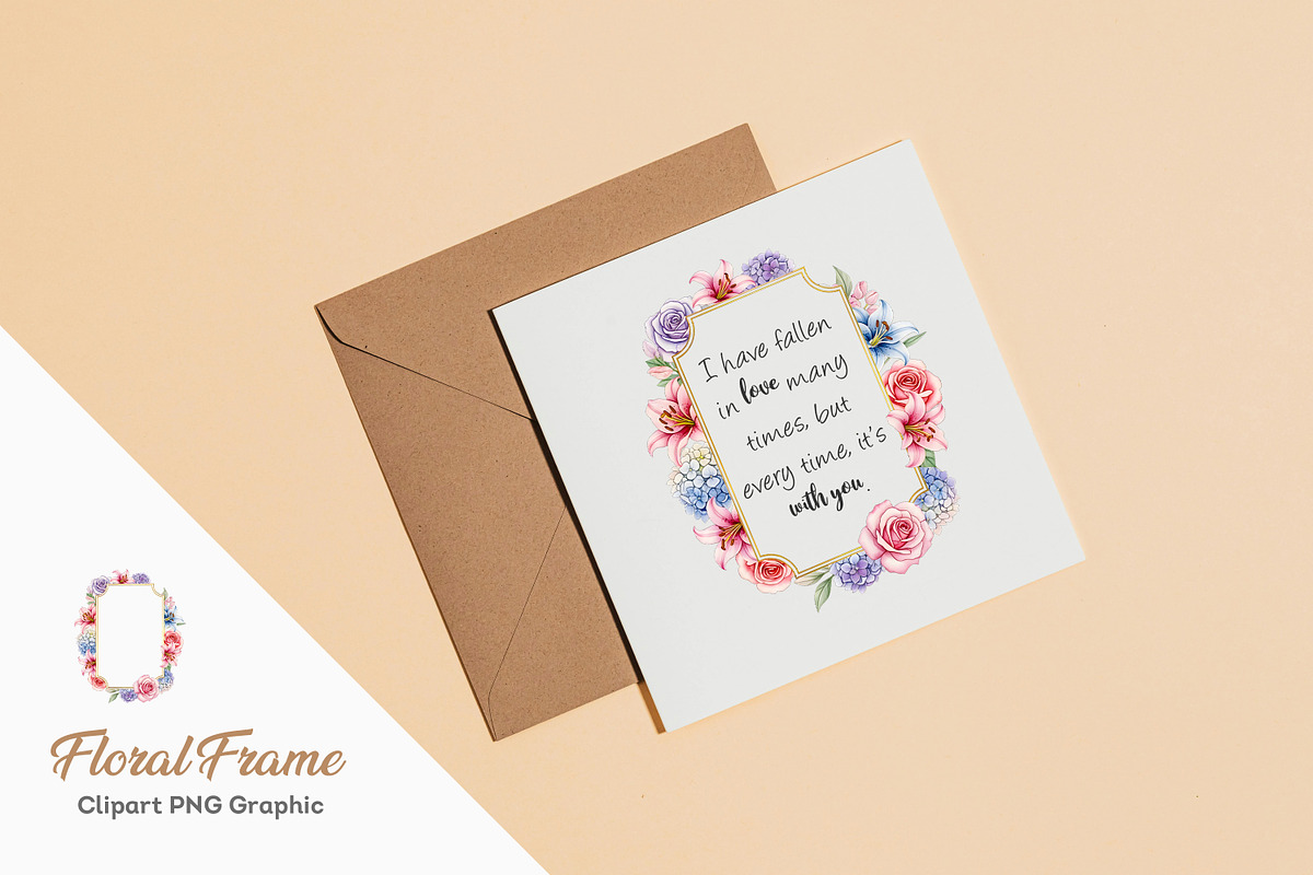 Floral Frame Clipart PNG, an Illustration by zahidhossainalif (Photo 2 of 3)