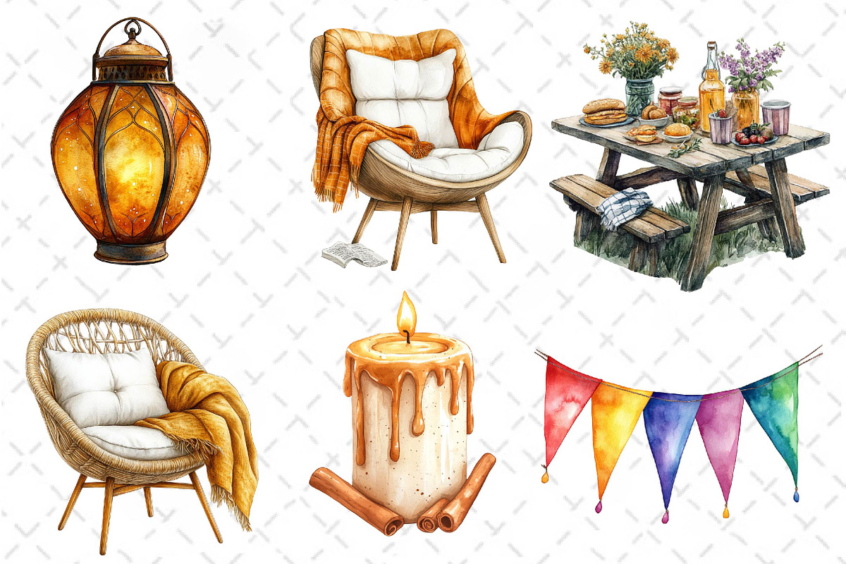 Cozy Caramel & White Fall Clipart, an Illustration by Dream Creation (Photo 4 of 6)