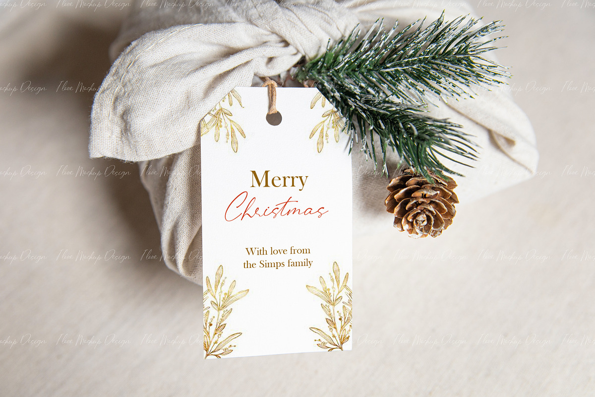 Christmas Gift Tag Mockup, a Product Mockup by ILoveMockupDesign (Photo 7 of 11)