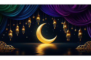 Ramadan Golden Crescent Stage, a Holiday Photo by piter.goskov