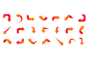 Set of red arrow icons, an Object Illustration by Things for designers