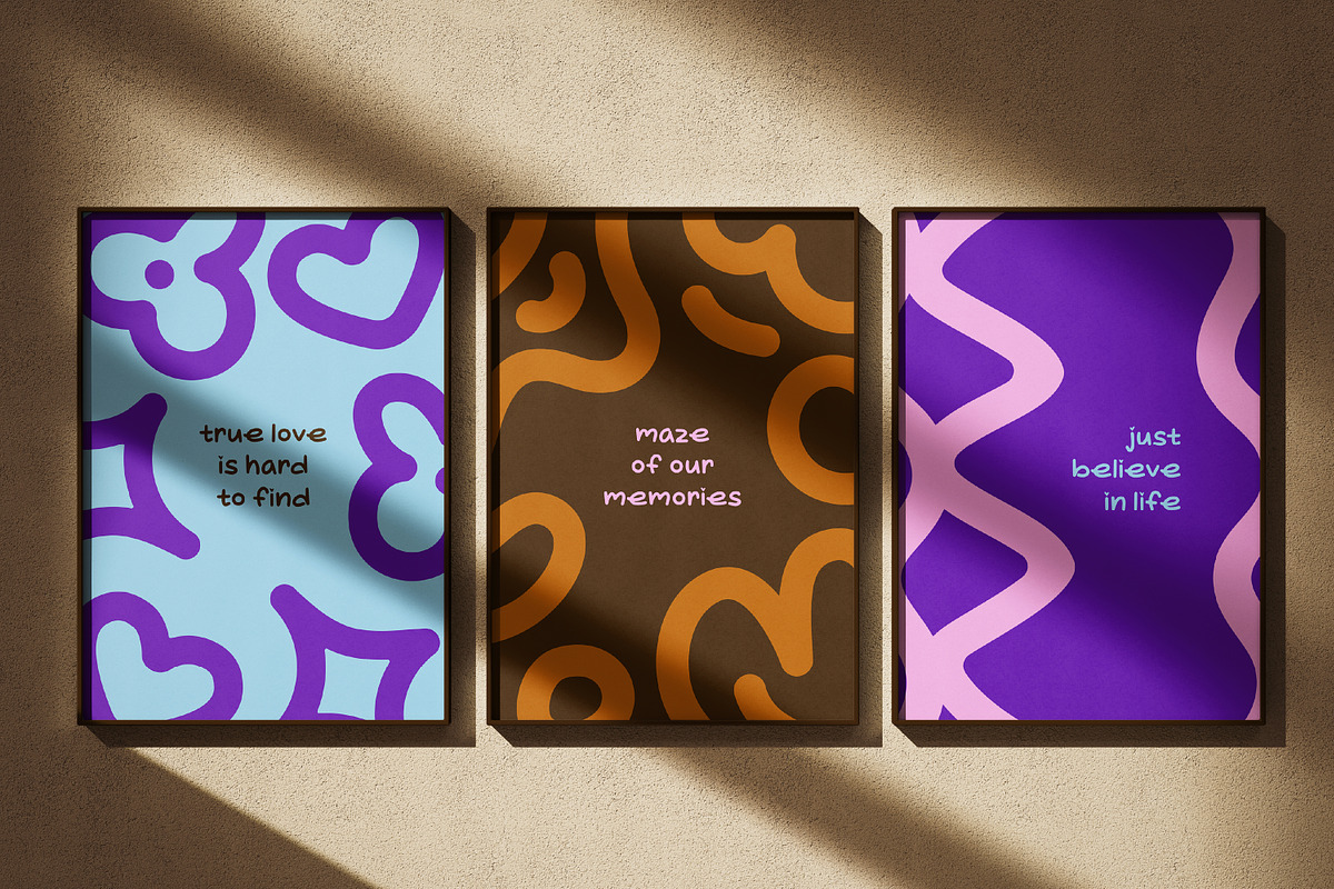 Abstract doodle posters, cards set, a Decorative Illustration by Good Studio (Photo 7 of 8)