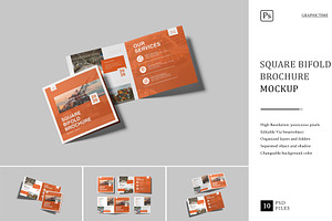 Square Bifold Brochure Mockup, a Brochure Template by graphictime
