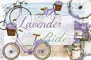 Lavender Ride Bicycle Illustration, a Decorative Illustration by DioFlow (Thumbnail 1 of 5)