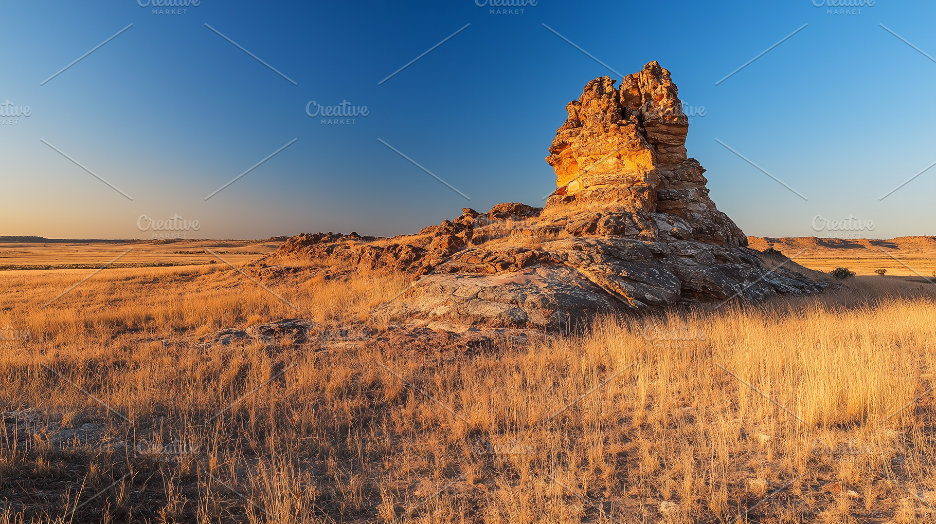 Striking rock formation rises from, a Nature Photo by MistyDay