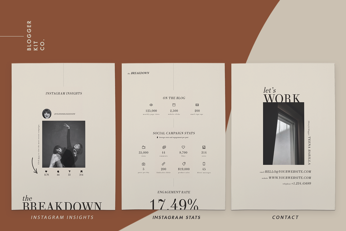 Media Kit Template for Influencers, a Social Media Template by Blogger Kit Co. (Photo 5 of 7)
