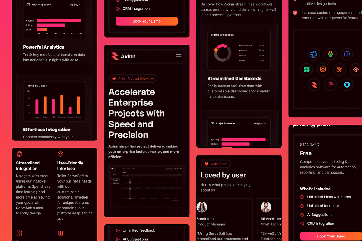 Axinn - Figma Modern SaaS Template, a Landing Page Template by Flow Samurai Templates (Photo 12 of 12)